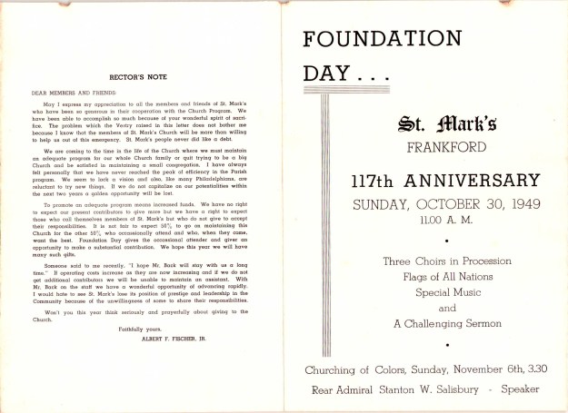 StMarksFoundationDay1949-1